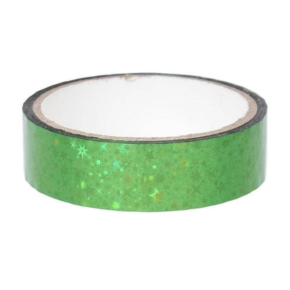 Sternen Deko Klebeband 25mm x 30m, Grün Sternen Deko Klebeband 25mm x 30m, Grün