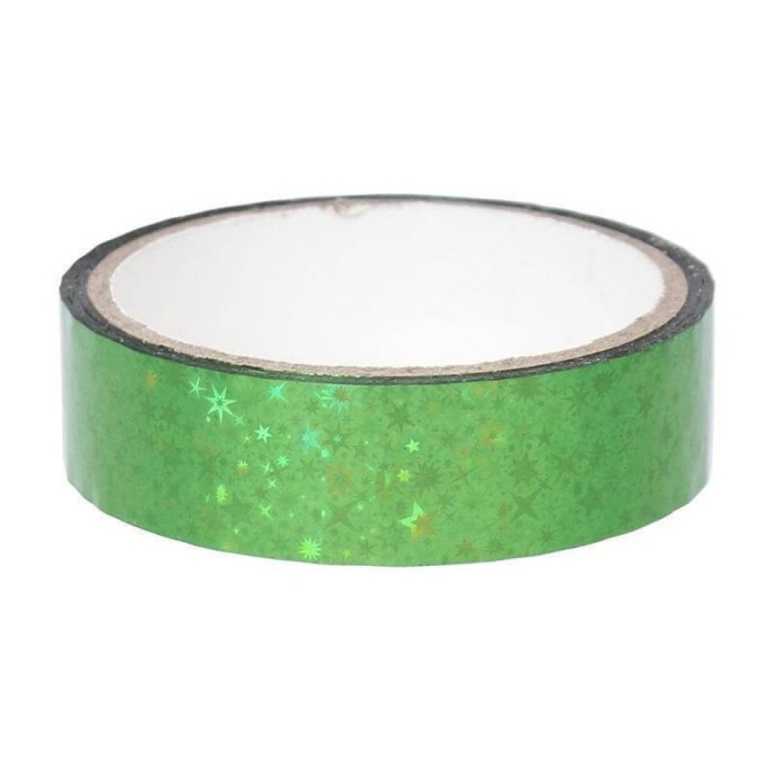Sternen Deko Klebeband 25mm x 30m, Grün Sternen Deko Klebeband 25mm x 30m, Grün