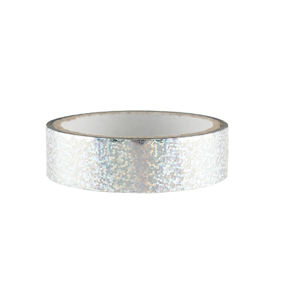 Glitter Deko Klebeband 25mm x 30m, Silber Glitter Deko Klebeband 25mm x 30m, Silber