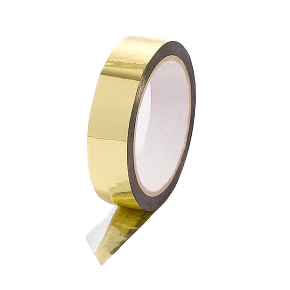 Metalisierte Polyester Klebeband 25mm x 50m, Gold Metalisierte Polyester Klebeband 25mm x 50m, Gold