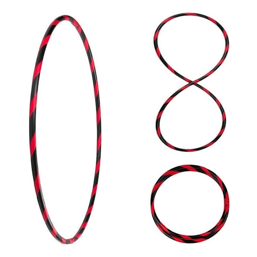 Bunter Hula Hoop Reifen, faltbar, Ø90cm, Schwarz-Rot Bunter Hula Hoop Reifen, faltbar, Ø90cm, Schwarz-Rot