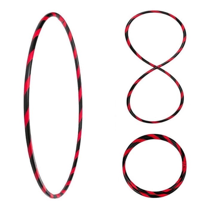 Bunter Hula Hoop Reifen, faltbar, Ø95cm Schwarz-Rot Bunter Hula Hoop Reifen, faltbar, Ø95cm Schwarz-Rot