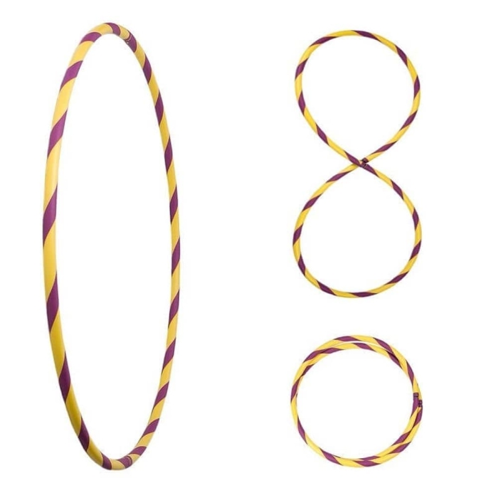 Bunter Hula Hoop Reifen, faltbar, Ø95cm Gelb-Lila Bunter Hula Hoop Reifen, faltbar, Ø95cm Gelb-Lila