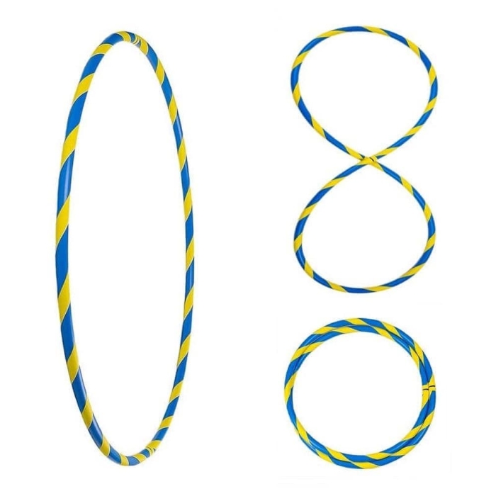 Bunter Hula Hoop Reifen, faltbar, Ø100cm Blau-Gelb Bunter Hula Hoop Reifen, faltbar, Ø100cm Blau-Gelb
